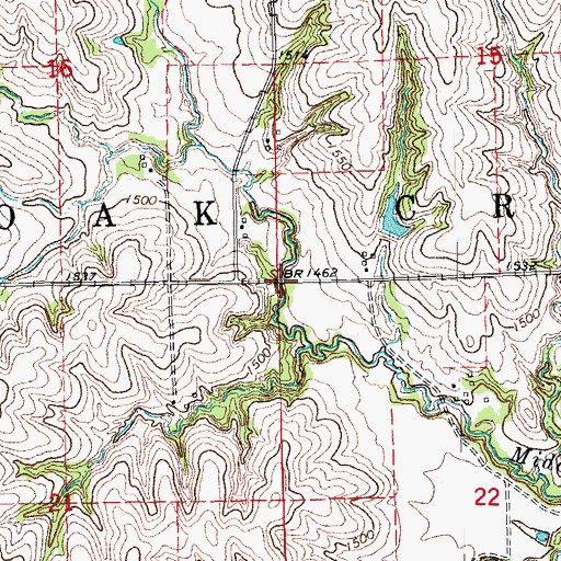 Topographic Map of Township of Oak Creek, NE