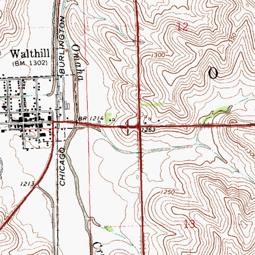 Topographic Map of Township of Omaha, NE