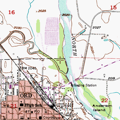 Topographic Map of Township of Ord, NE