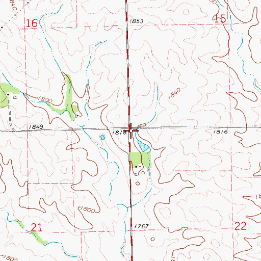 Topographic Map of Township of Peoria, NE