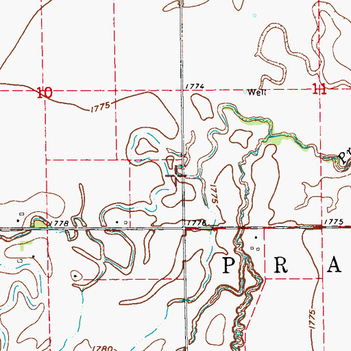 Topographic Map of Township of Prairie Creek, NE