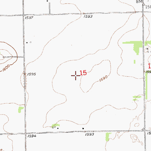 Topographic Map of Township of Prairie Creek, NE