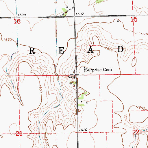 Topographic Map of Township of Read, NE