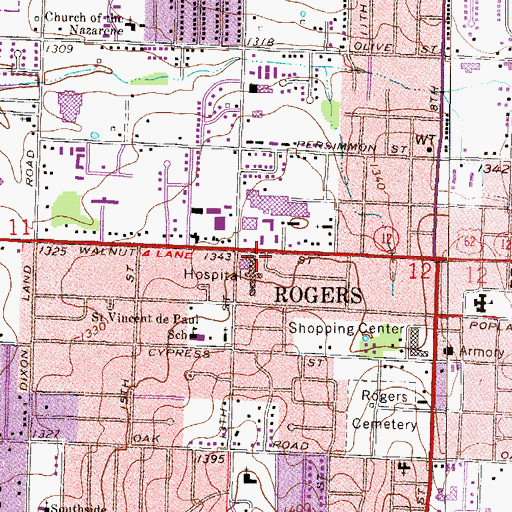Topographic Map of Medi-Port Heliport, AR