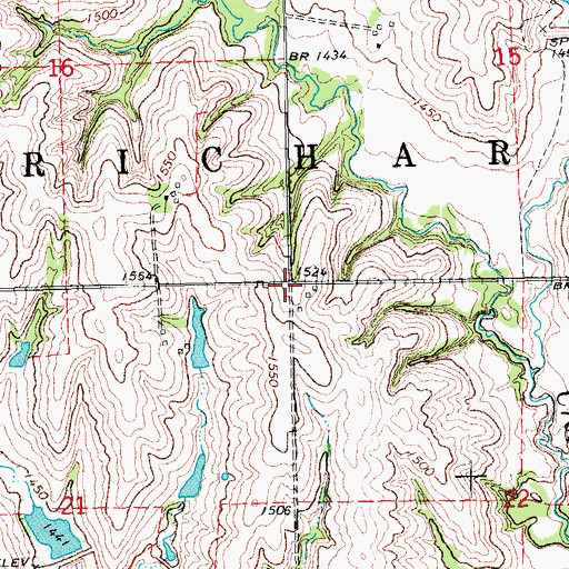 Topographic Map of Township of Richardson, NE
