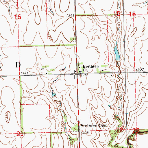 Topographic Map of Township of Rockford, NE