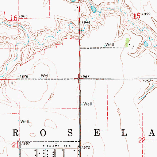 Topographic Map of Township of Roseland, NE