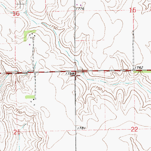 Topographic Map of Township of Saint Bernard, NE