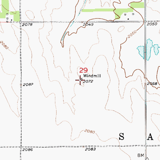 Topographic Map of Township of Sand Creek, NE