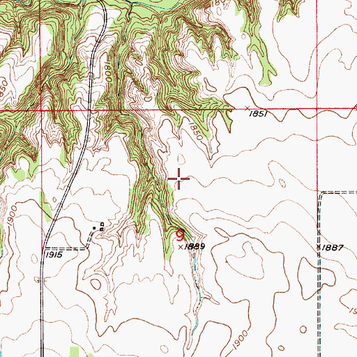 Topographic Map of Township of Saratoga, NE