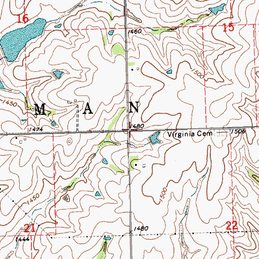 Topographic Map of Township of Sherman, NE