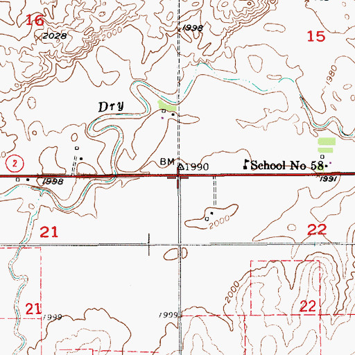 Topographic Map of Township of South Loup, NE