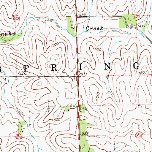 Topographic Map of Township of Springbank, NE
