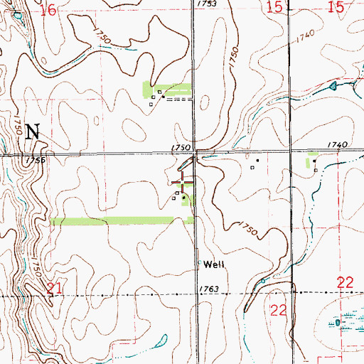 Topographic Map of Township of Sutton, NE