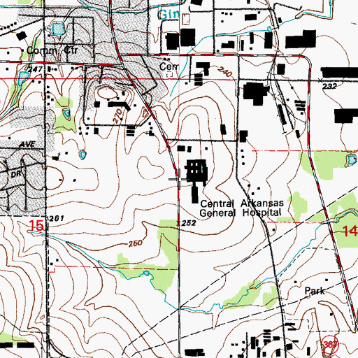 Topographic Map of Central Arkansas Hospital Heliport, AR
