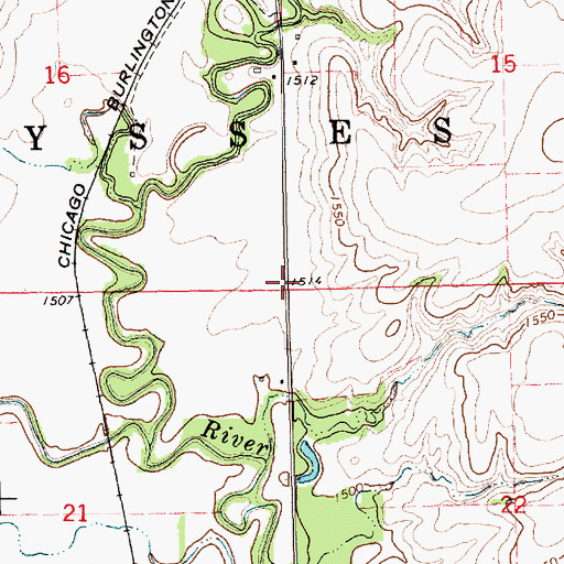 Topographic Map of Township of Ulysses, NE