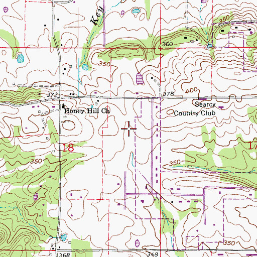 Topographic Map of Honey Hill Heliport, AR