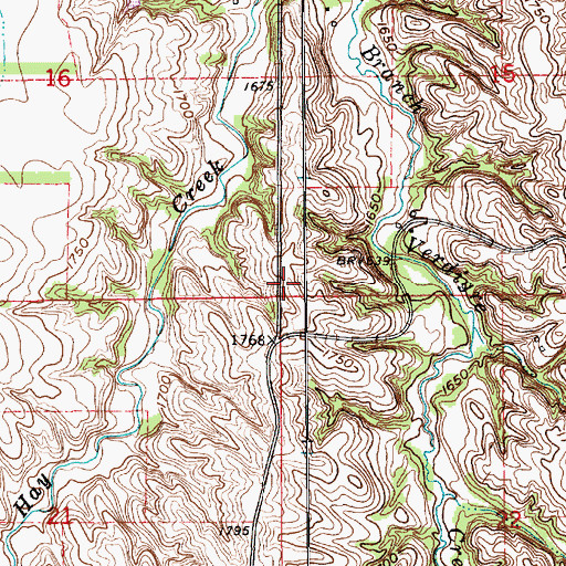 Topographic Map of Township of Verdigris, NE