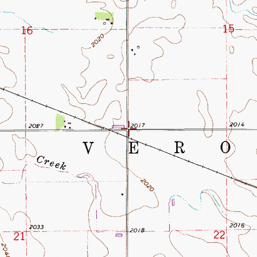 Topographic Map of Township of Verona, NE