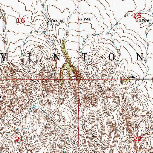 Topographic Map of Township of Vinton, NE