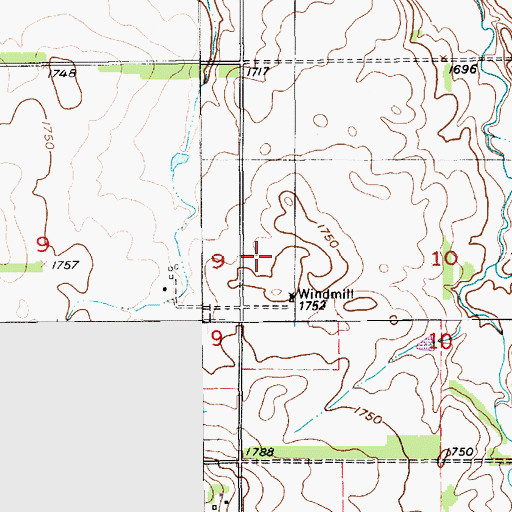 Topographic Map of Township of Walnut Grove, NE
