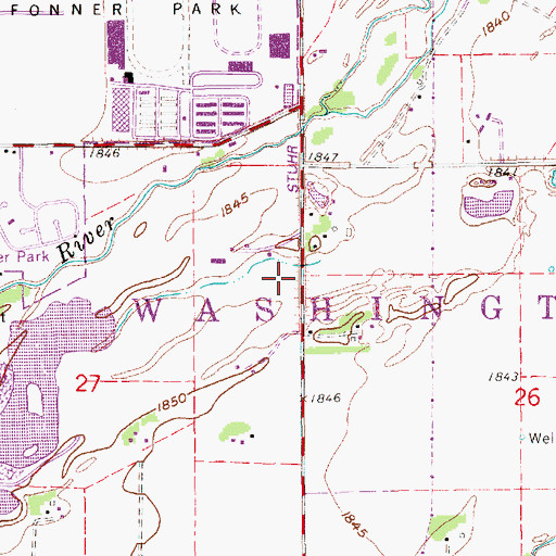 Topographic Map of Township of Washington, NE