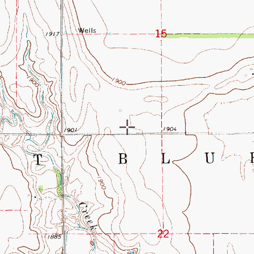 Topographic Map of Township of West Blue, NE