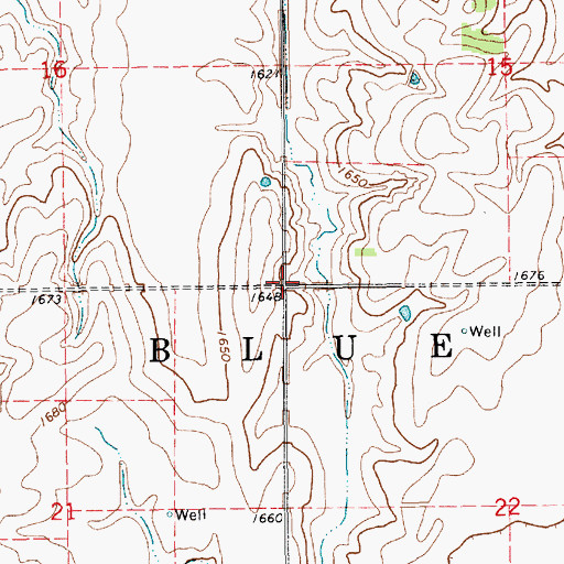 Topographic Map of Township of West Blue, NE
