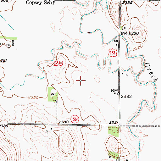 Topographic Map of Township of Westerville, NE