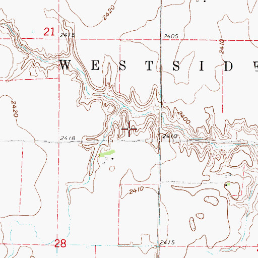 Topographic Map of Township of Westside, NE