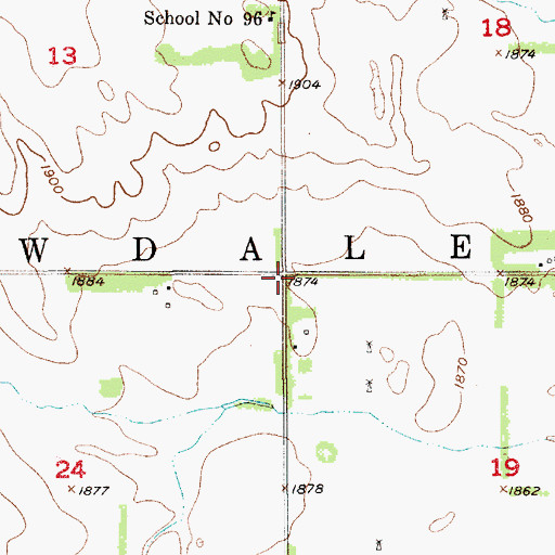 Topographic Map of Township of Willowdale, NE