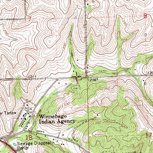 Topographic Map of Township of Winnebago, NE