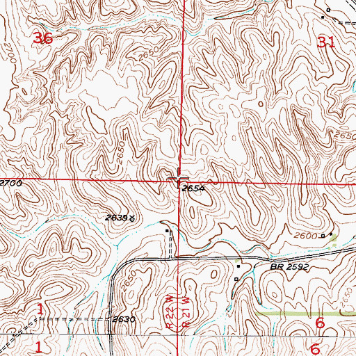 Topographic Map of Township of Wood River, NE
