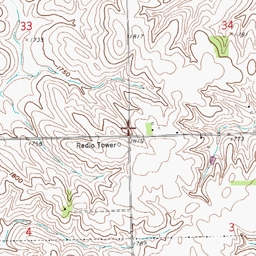 Topographic Map of Township of Woodville, NE