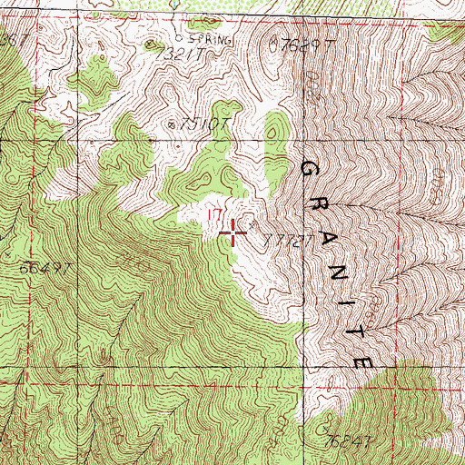 Topographic Map of Granite Range, NV