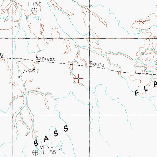 Topographic Map of Bass Flat, NV