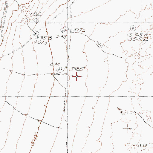 Topographic Map of Cottonwood Creek, NV