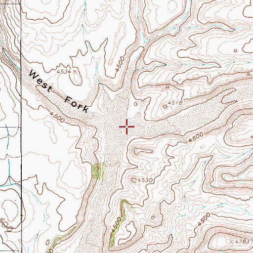 Topographic Map of East Fork Thirsty Canyon, NV