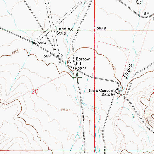 Topographic Map of Iowa Canyon, NV