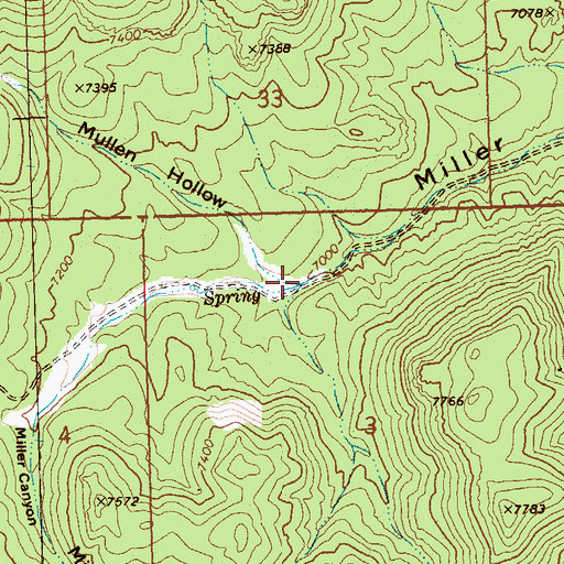 Topographic Map of Mutton Hollow, NV