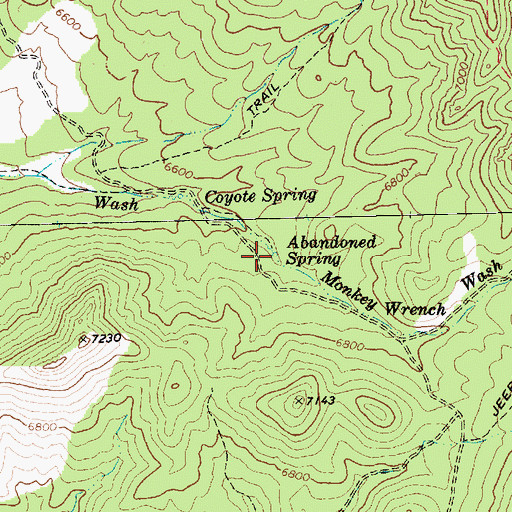 Topographic Map of Abandoned Spring, NV