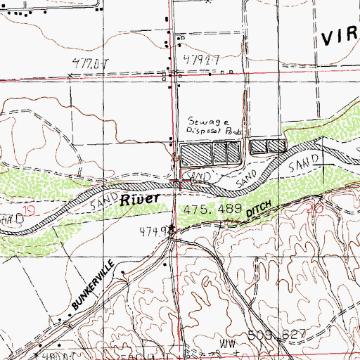 Topographic Map of Abbott Wash, NV