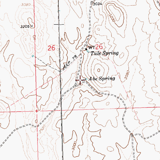 Topographic Map of Abe Spring, NV