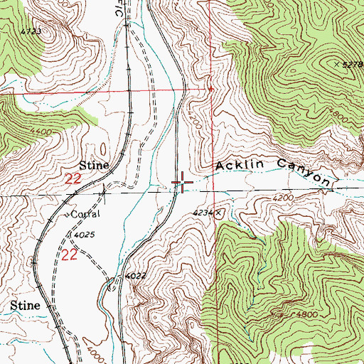 Topographic Map of Acklin Canyon, NV