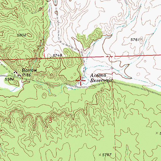Topographic Map of Acoma Reservoir, NV