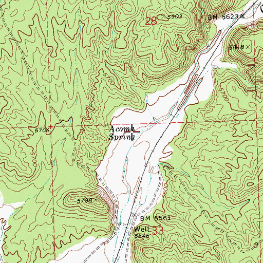 Topographic Map of Acoma Spring, NV