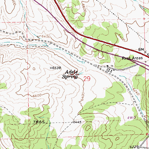 Topographic Map of Adele Spring, NV