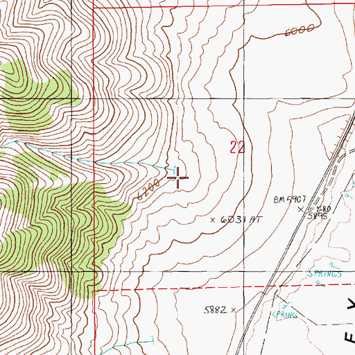 Topographic Map of Adobe Canyon, NV