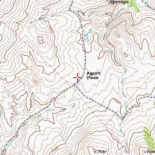 Topographic Map of Agort Pass, NV