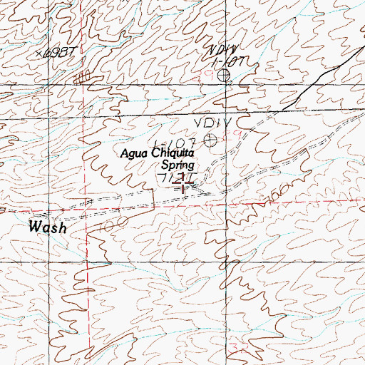 Topographic Map of Agua Chiquita Spring, NV